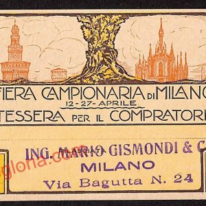 ag9279 - TESSERA PER IL COMPRATORE - Milano - Fiera Campionaria di Milano