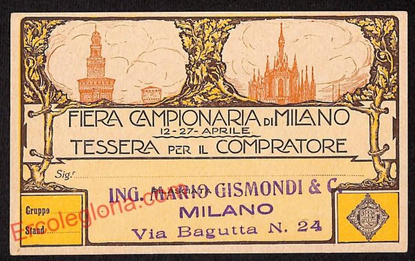 ag9279 - TESSERA PER IL COMPRATORE - Milano - Fiera Campionaria di Milano