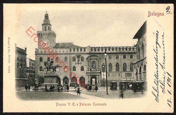 ae2374 - CARTOLINA  D'EPOCA - Bologna Città - Piazza Vittorio Emanuele