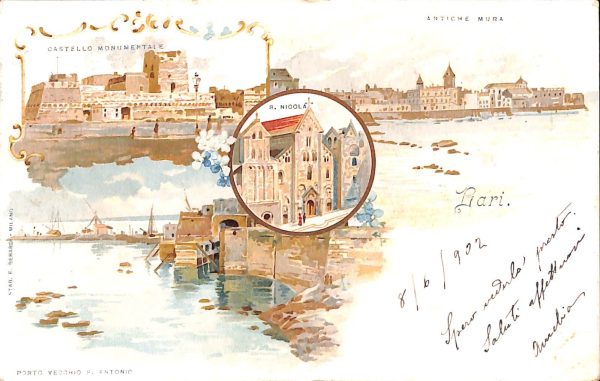 ad0409 - CARTOLINA D'EPOCA  Bari Città - 1902 Molto Bella
