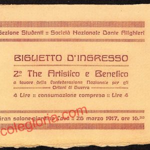 ag9284 - BIGLIETTO D' INGRESSO - Milano - Società Nazionale Dante Alighieri