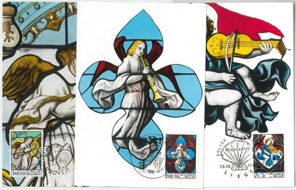 63420 -  BELGIUM - POSTAL HISTORY: Set of 3 MAXIMUM CARD 1969 -  ART  Music