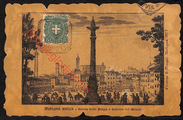 ae2382 - CARTOLINA  D'EPOCA - Bologna Città - Piazza e Colonna del Mercato