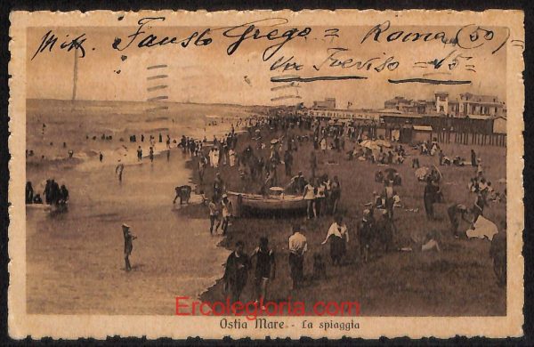 ad8462 - CARTOLINA D'EPOCA - Roma Provincia - Ostia