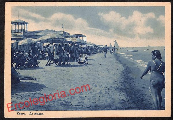 ah7249 - CARTOLINA  D'EPOCA - Pescara Città - La spiaggia