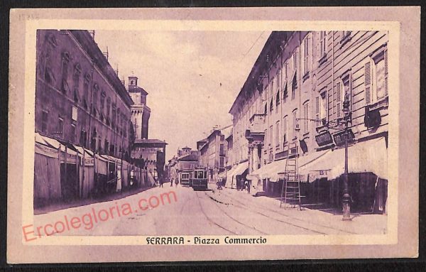 ae6071 - CARTOLINA D'EPOCA - Ferrara Città - Piazza Commercio  1915