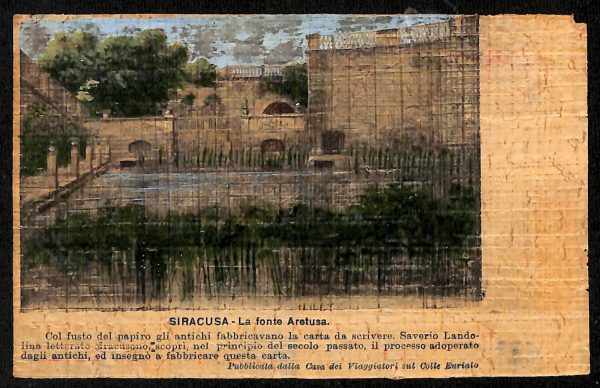 ad0413 - CARTOLINA  D'EPOCA - Sicilia Provincia - Siracura - Fatta in PAPIRO