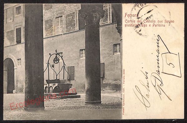 ae6083 - CARTOLINA D'EPOCA - Ferrara Città - Cortile del Castello  1901