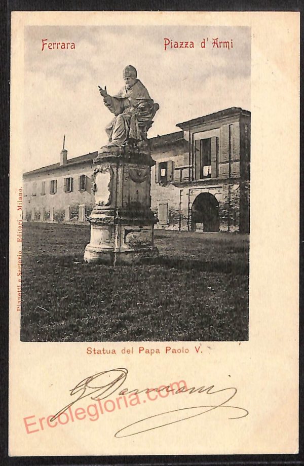 ae6084 - CARTOLINA D'EPOCA - Ferrara Città - Statua del Papa Paolo V   1901