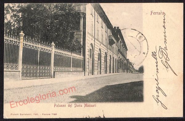 ae6087 - CARTOLINA D'EPOCA - Ferrara Città - Palazzo del Duca Massari  1901