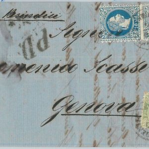 66020 - AUSTRIAN LEVANT -  POSTAL HISTORY -  COVER postmark LLOYD  SMIRNA 1872