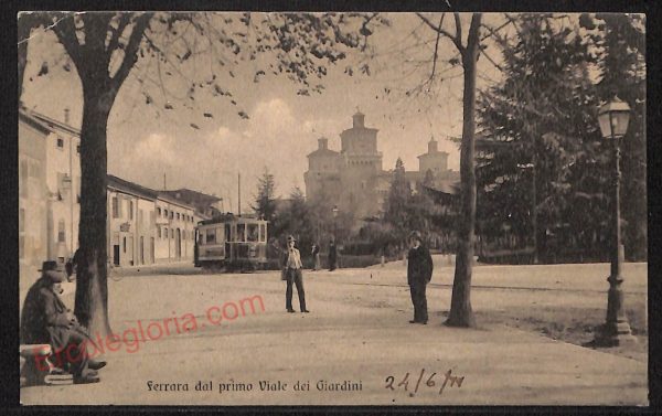 ae6099 - CARTOLINA D'EPOCA - Ferrara Città - Viale dei Giardini  1911