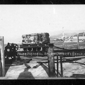 ad0430 - CARTOLINA  D'EPOCA- Genova Città - Prima Pietra del  bacino V. Emanuele