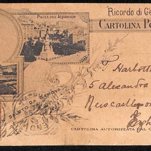 ad0453 - CARTOLINA  D'EPOCA PRIVATIVA - Genova Città - Piazza Acquaverde 1894