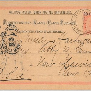 51007 - AUSTRIAN Levant - POSTAL HISTORY: STATIONERY CARD from LEBANON 1895