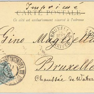 51023 Austrian Levant TURKEY - POSTAL HISTORY: POSTCARD to BRUXELLES 1902
