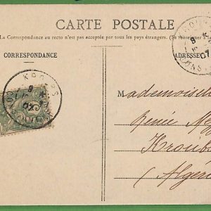 ad6465 - ALGERIE  - Postal History - POSTCARD  from KROUBS 1907 - Internal mail