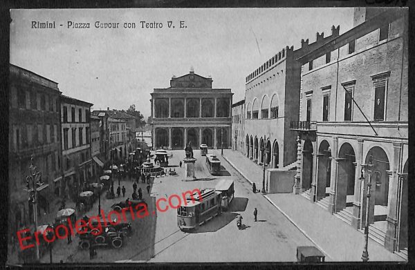 ai0828 - CARTOLINA D'EPOCA - Rimini Città - Teatro Vittorio Emanuele
