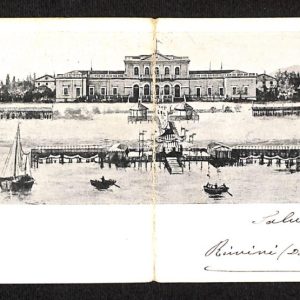ai0829 - DOPPIA CARTOLINA D'EPOCA - Rimini Città - Panorama