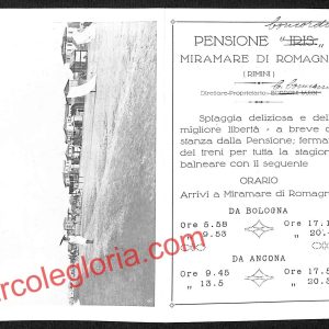 ai0835 - DOPPIA CARTOLINA D'EPOCA - Rimini Città - Pensione 'IRIS'