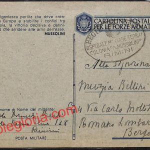 ai0838 -  STORIA POSTALE - Rimini Città - Ospedale Militare - Colonia Forlivese