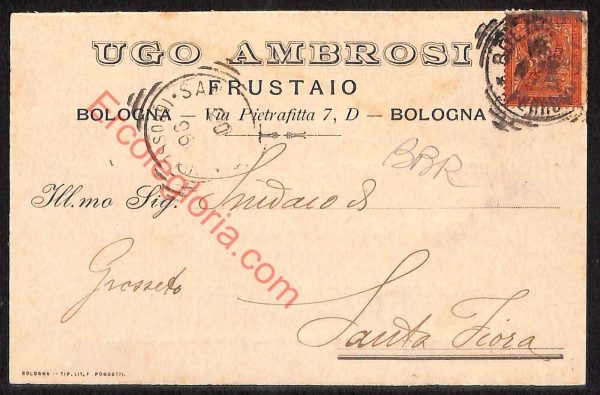 ae2446 - CARTOLINA  D'EPOCA - Bologna Città - Ugo Ambrosi  1896