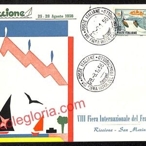 ah9909 - CARTOLINA D'EPOCA - Riccione -VIII Fiera Internazionale del Francobollo