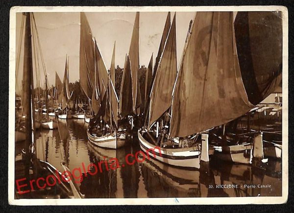 ah9910 - CARTOLINA D'EPOCA - Riccione Città - Porto Canale
