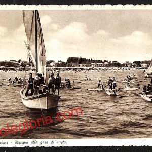 ah9911 - CARTOLINA D'EPOCA - Riccione Città - Mosconi alla gara di nuoto
