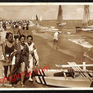 ah9913 - CARTOLINA D'EPOCA - Riccione Città - Spiaggia