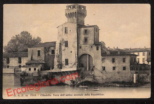 ah7742 CARTOLINA D'EPOCA-Pisa Città -Torre dell'antico arsenale della Repubblica