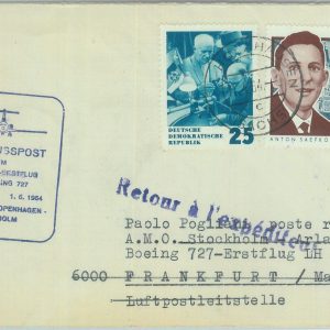 83173 - GERMANY DDR - Postal History - FIRST FLIGHT:  Frankfurt - Stockholm 1964