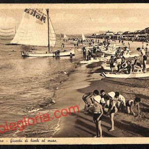 ah9917 - CARTOLINA D'EPOCA - Riccione Città - Spiaggia