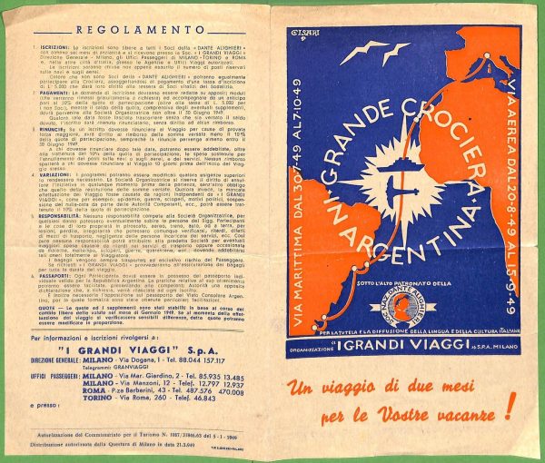 ZA1785 - PUBBLICITA' D'epoca - Libretto pubblicitario: CROCIERA ARGENTINA Cisari