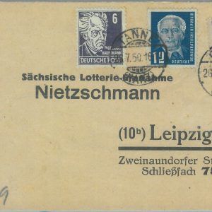 85209 - GERMANY Soviet Zone  + DDR - POSTAL HISTORY - Mixed franking COVER  1950