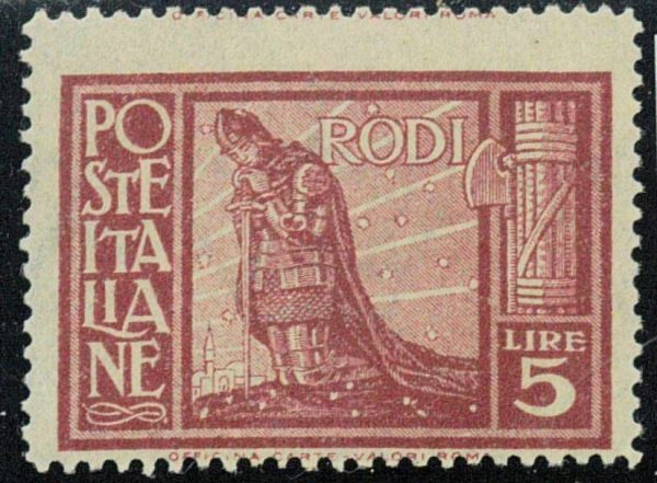 P3776 - RODI, OCCU. ITALIANA SASS. 63 VARIETÀ DENTELLATURA SPOSTATA GOM. INTEGRA