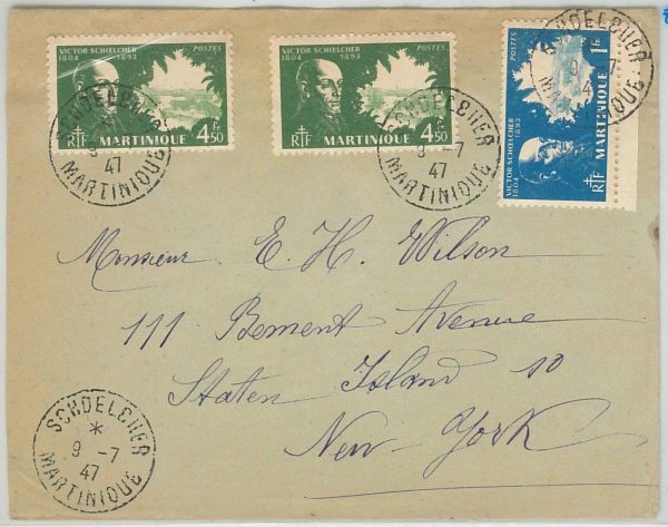 45069   MARTINIQUE -  POSTAL HISTORY: COVER from SCHDELCHER to USA 1947