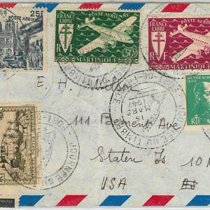 45081  -  MARTINIQUE -  POSTAL HISTORY: COVER to USA 1947  - VERY NICE!!