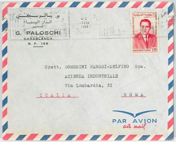 45060 -  MAROC Morocco POSTAL HISTORY  -  Airmail COVER to ITALY 1965