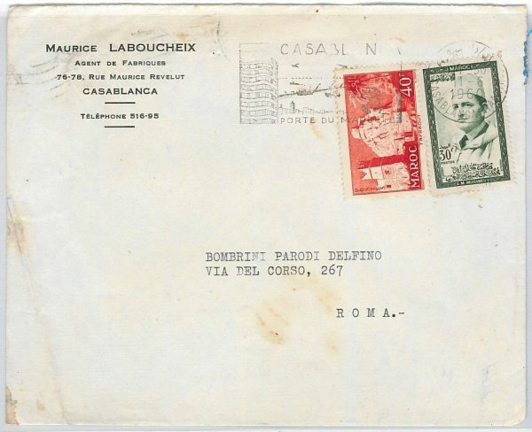 45023  - MAROC Morocco -  POSTAL HISTORY - AIRMAIL COVER to ITALY 1960