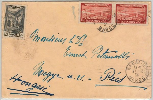 45001  -  MAROC Morocco -  POSTAL HISTORY - COVER to HUNGARY 1934