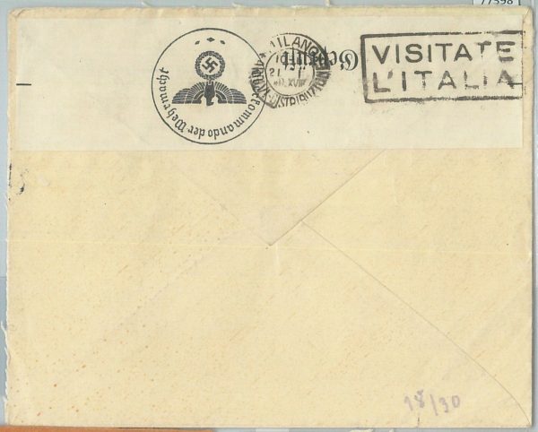 77398 - Bohemia-Moravia - Postal History - Censored COVER to ITALY 1940 - immagine 2
