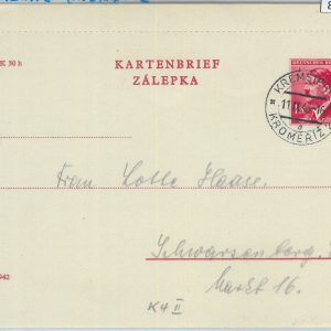 82024 GERMANY  Bohemia-Moravia - Postal History - STATIONERY CARD 1943