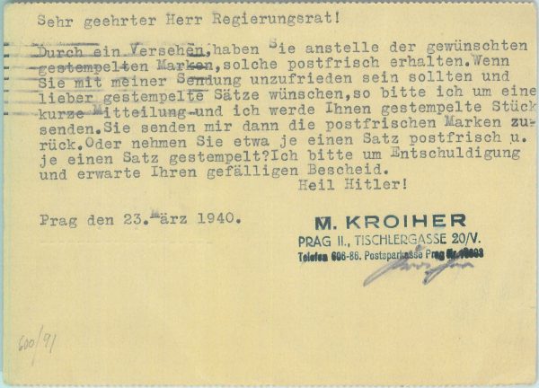 85067 - Bohemia-Moravia - Postal History - CARD w/ special postmark of BRNO 1940 - immagine 2