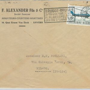 60220 - BELGIUM - POSTAL HISTORY - AVIATION: postmark on COVER 1957 - HELICOPTER