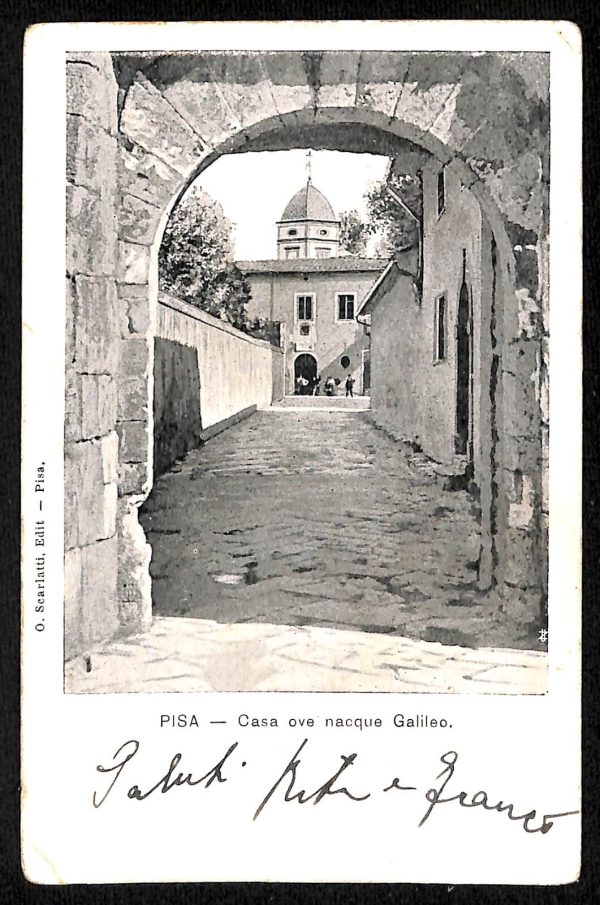 ad0003 - CARTOLINA D'EPOCA - Pisa Città - Casa ove nacque Galileo
