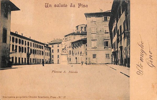 ad0015 - CARTOLINA D'EPOCA - Pisa Città - Piazza S. Nicola  1900