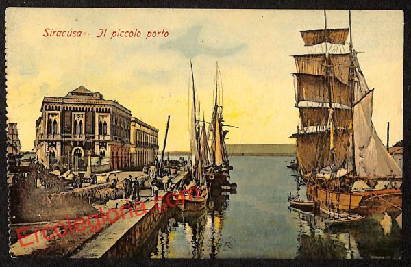 ai6590 - CARTOLINA D' EPOCA - Siragusa Città - Il Piccolo Porto