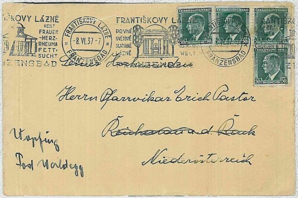 29996 - Czechoslovakia - POSTAL HISTORY - COVER 1937 - MEDICINE  Rheumatism