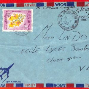 aa6363 - LAOS - Postal History - AIRMAIL COVER from PAKSE  1968 Orchids
